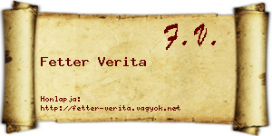 Fetter Verita névjegykártya